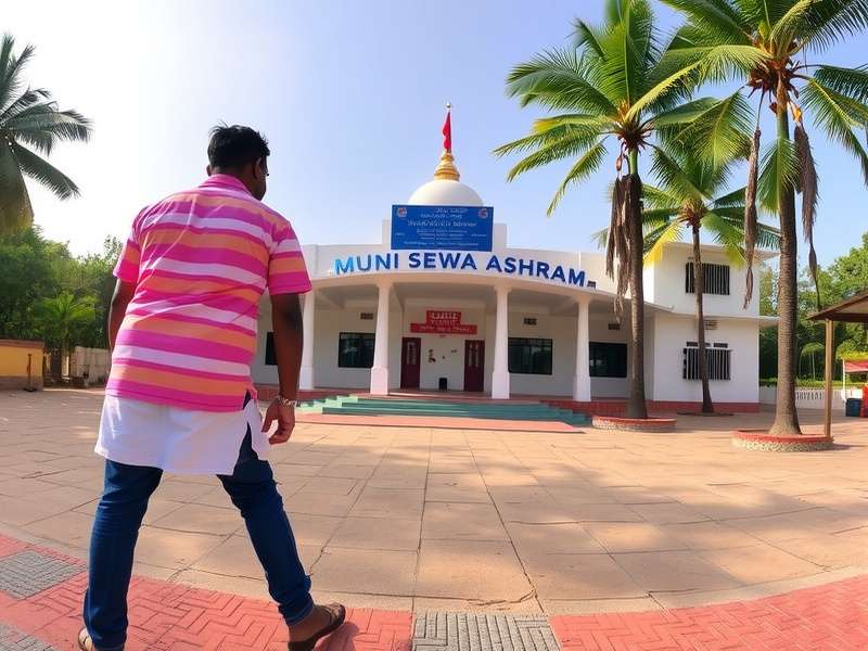 Community gathering at Muni Sewa Ashram in Gujarat